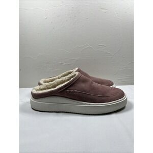 LUCKY BRAND Womens 8M Korrin Leather Suede Mule Slip-on Sneaker Shoes Dusty Rose